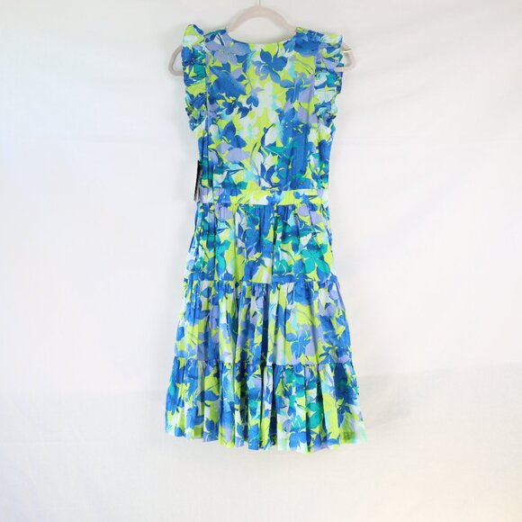 Taylor Floral Blue and Green Dress - Picture 2 of 4